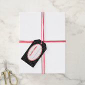 レトロブラック水玉模様キッチンベーキングギフトラベル ギフトタグ (より糸付き)