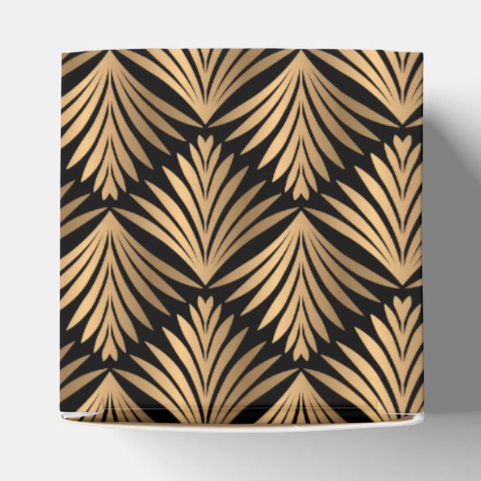 レトロブラック金ゴールドアールデコギャツビーウェディングパーティー フェイバーボックス (上部)