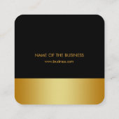 レトロブラック金ゴールドメタルコンピュータ金融サービス スクエア名刺 (裏面)