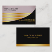 レトロブラック金ゴールド金融サービス建築 名刺 (正面/裏面)