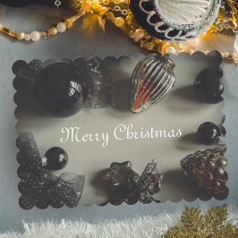 レトロブラック・シルバー・クリスマスデコレーション