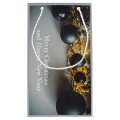 レトロブラック・シルバー・クリスマスデコレーション スモールペーパーバッグ (裏面)