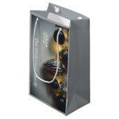 レトロブラック・シルバー・クリスマスデコレーション スモールペーパーバッグ (正面アングル)