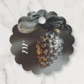 レトロブラック・シルバー・クリスマスデコレーション フェイバータグ (正面)