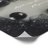 レトロブラック・シルバー・クリスマスデコレーション ポスター (角)