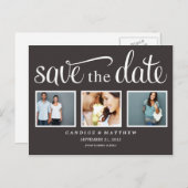 レトロブラック |セーブ・ザ・デート案内 案内ポストカード (正面/裏面)