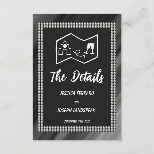 レトロブラック&ホワイトパール&マップ エンクロージャーカード (正面)