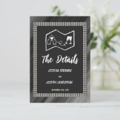 レトロブラック&ホワイトパール&マップ エンクロージャーカード (スタンド正面)