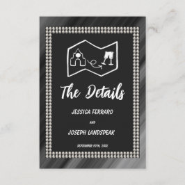 レトロブラック&ホワイトパール&マップ エンクロージャーカード