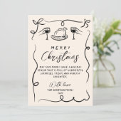 レトロブラック&ホワイト引き出しメリークリスマス シーズンカード (スタンド正面)