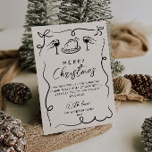 レトロブラック&ホワイト引き出しメリークリスマス シーズンカード