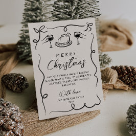 レトロブラック&ホワイト引き出しメリークリスマス シーズンカード