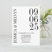 レトロブラック&ホワイト結婚式招待状 招待状 (スタンド正面)