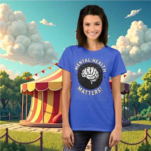 レトロブラック&ホワイト:メンタルヘルス問題メンズ Tシャツ