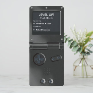 レトロブラックII ハンドヘルドゲーム機 ウェディングインビテーション 招待状