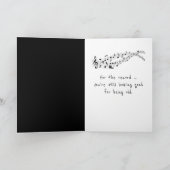 レトロブラックLPレコード誕生日 カード (内部)