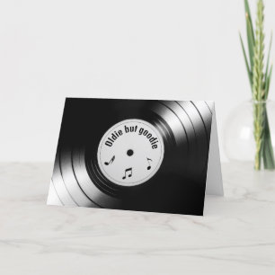 レトロブラックLPレコード誕生日 カード