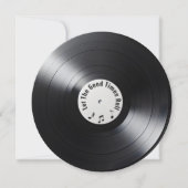 レトロブラックLPレコード60thバースデーパーティー 招待状 (正面)