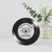 レトロブラックLPレコード60thバースデーパーティー 招待状 (スタンド正面)