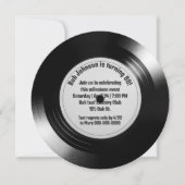 レトロブラックLPレコード80thバースデーパーティー 招待状 (正面)