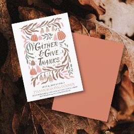 レトロブランチとカボチャ秋感謝祭 招待状