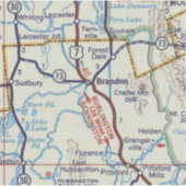 レトロブランドンバーモントマップ シール (正面)