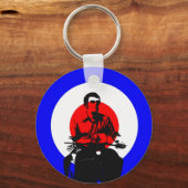 レトロブリティッシュモダンスクーター少年キーチェーンバグチェーン キーホルダー (正面)