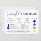 レトロブリーズメイド情報カード、ブライダルパーティガイド 招待状 (正面)