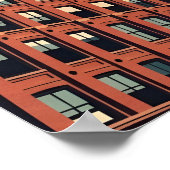 レトロブルックリンブリッジニューヨークシティスカイライン ポスター (角)