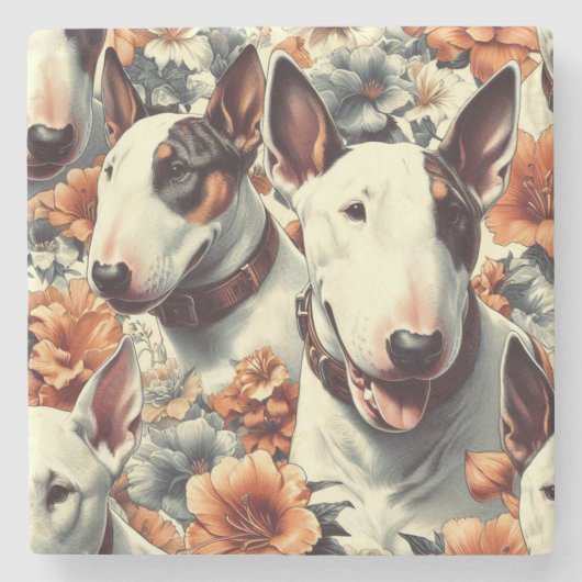 レトロブルテリアシームレ絵を描ームズ ストーンコースター (正面)