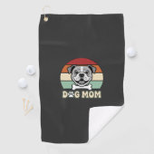 レトロブルドッグの犬ママのイラスト ゴルフタオル (インサイチュ)