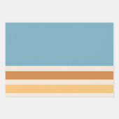 レトロブルーとオレンジブルーのヴィンテージ ラッピングペーパーシート (正面2)