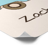 レトロブルーとクリームのバンカスタム ポスター (角)