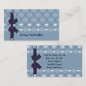 レトロブルーとホワイトダイヤモンドの名刺 名刺 (正面/裏面)