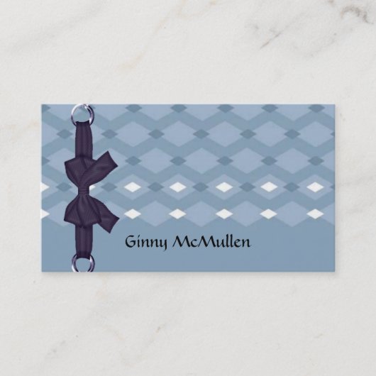 レトロブルーとホワイトダイヤモンドの名刺 名刺 (正面)