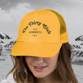 レトロブルーのカスタムクラウンイエローThe Thirty Club キャップ