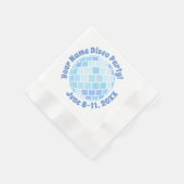 レトロブルーのディスコボール  オーダーメイド 縁ありカクテルナプキン (角)