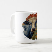 レトロブルーのヒマワリ園 コーヒーマグカップ (正面左)