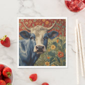 レトロブルーのヒマワリ園 スタンダードランチョンナプキン (インサイチュ)