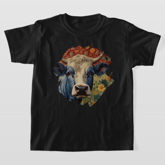 レトロブルーのヒマワリ園 Tシャツ (レイダウン)