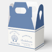 レトロブルーの貝殻とウェディングベルの独身最後の夜  フェイバーボックス (オープン)