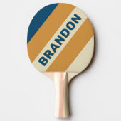 レトロブルーはっきりしたウェストライプブの名前 卓球ラケット (裏面)