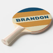 レトロブルーはっきりしたウェストライプブの名前 卓球ラケット (正面アングル)