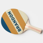 レトロブルーはっきりしたウェストライプブの名前 卓球ラケット (横)