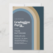 レトロブルーアーチフォト2025卒業パーティー 招待状 (裏面)