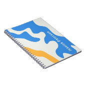 レトロブルーイエローオーガニック名パーソナライズされた前 ノートブック (右側)