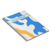 レトロブルーイエローグリーンオーガニック名パーソナライズされた前 ノートブック (右側)