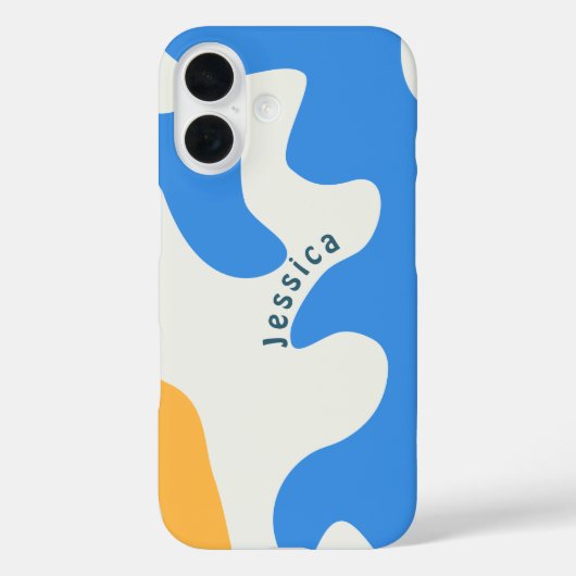 レトロブルーイエローグリーンオーガニック名パーソナライズされた前 Case-Mate iPhoneケース (裏面)