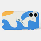 レトロブルーイエローグリーンオーガニック名パーソナライズされた前 Case-Mate iPhoneケース (裏面 (横))