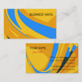 レトロブルーイエロージオメトモダンリ 名刺 (正面/裏面)